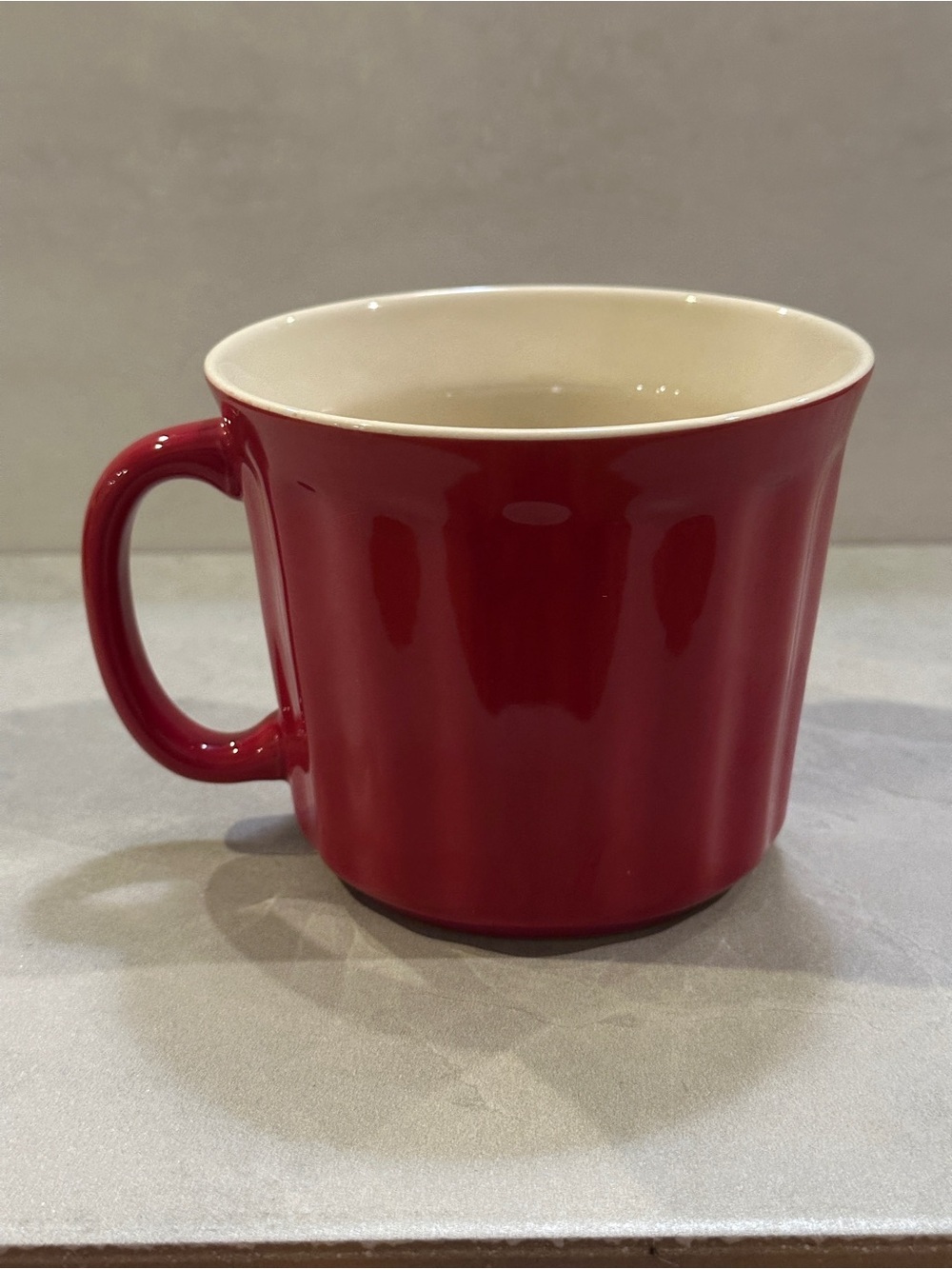 Soup Mug Red Stoneware Ribbed Good Cook 18 Oz Dishwasher Microwave Safe